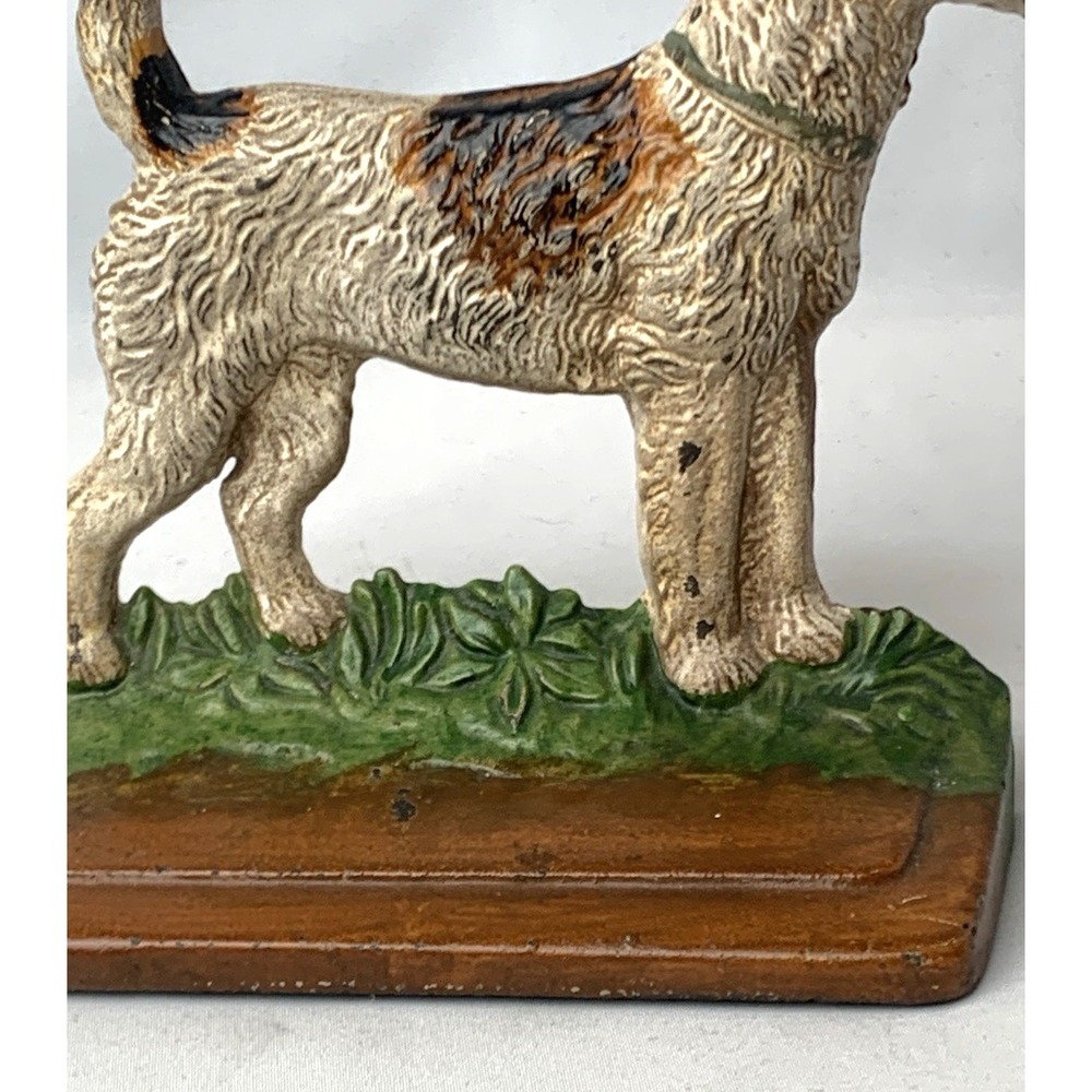 Hubley Cast Iron Airedale Fox Terrier Dog Bookend Doorstop #294 Vintage Fine - Picture 4 of 16